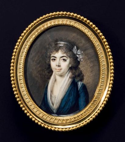 Mademoiselle Marie-Thérèse de NOIRETERRE (Paris, 1760 - vers 1819) Portrait d'une...