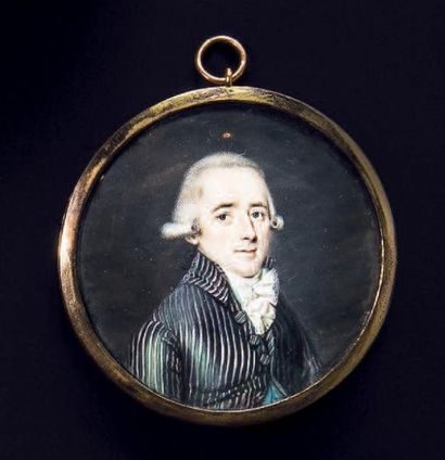 Louis-Marie DULIEU de CHENEVOUX (Lyon, 13 juillet 1752 - après 1795) Portrait d'homme...