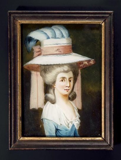 École FRANÇAISE de la seconde moitié du XVIIIe siècle Portrait de la reine Marie-Antoinette...