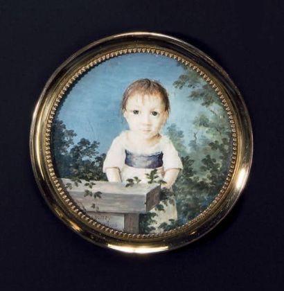 LESPINAY (actif en France à la fin du XVIIIe siècle) Portrait d'un jeune enfant dans...