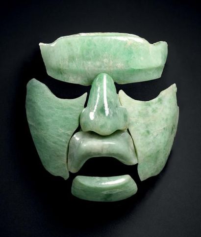 null Masque en mosaïque de jade Zone Maya, Mexique - Guatemala Classique Ancien -...