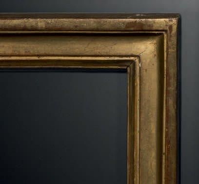 null Gorge en bois mouluré et doré; fin du XVIIIème siècle; 21,6 x 29,9 cm - Profil:...