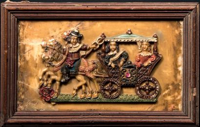 null RARE PLAQUE DE CIRE polychrome figurant le roi Guillaume II d'Orange-Nassau...