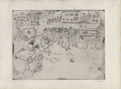 Marc CHAGALL (1887-1985) Illustration pour N. Gogol, Les Âmes mortes, Paris, Tériade,...