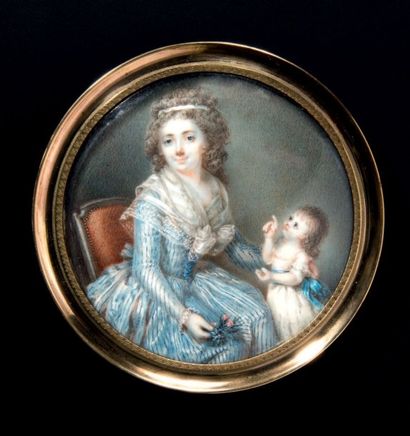 JEAN-BAPTISTE LE TELLIER (PARIS, 1759 - APRÈS 1816) Portrait de Madame Agathe-Vincent...