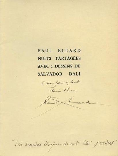 ELUARD Paul. DALI Salvador