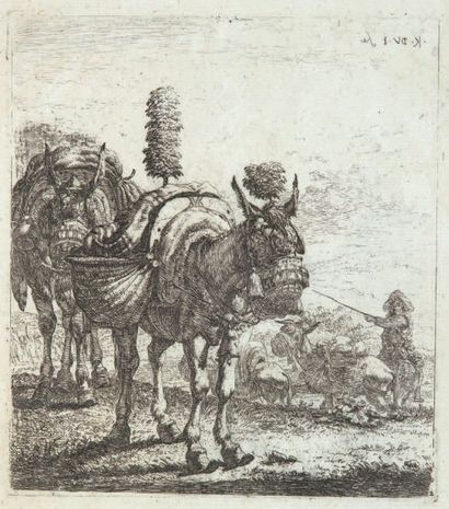 DUJARDIN (Karel) Suite de 52 gravures sur cuivre. S.l.n.d. [XVIIe siècle]. Petit...