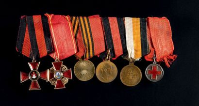 null Barrette de décorations et médailles: Croix de Saint Vladimir 4e classe, sans...