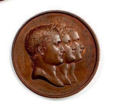 null Médaille commémorative de la paix de Tilsit en 1807. Signée: Denon Dir.; Droz....