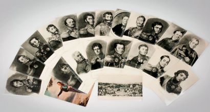 null Ensemble de 21 cartes postales, représentant les héros de la Guerre contre Napoléon...