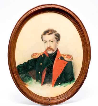 BRIOULLOV, Alexandre Pavlovitch (1798-1877) [attribué à] Portrait présumé du poroutchik...