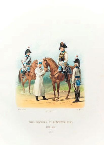 BALACHOFF, Pierre (1835-1888) Les représentations des uniformes du régiment des cuirassiers...