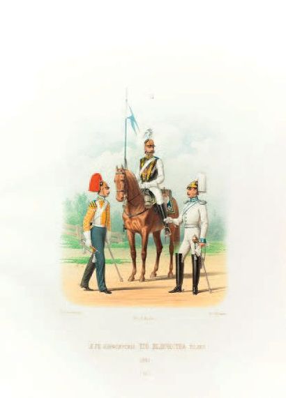 BALACHOFF, Pierre (1835-1888) Les représentations des uniformes du régiment des cuirassiers...