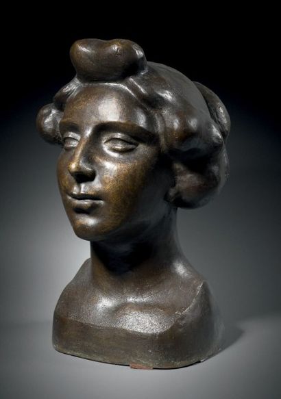 Aristide MAILLOL (1861-1944) La Tête du Printemps, 1911 Epreuve en bronze, n°3 Fonte...