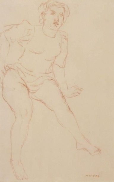 CHARLES MALFRAY (1887-1940) Recto: Femme main sur la hanche Verso: Femme allongée...