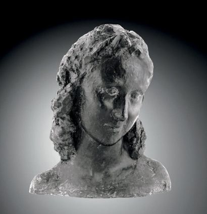 Jean OSOUF (1898-1996) Buste de Coralie, 1939 Epreuve unique en bronze (E.U.) Fonte...