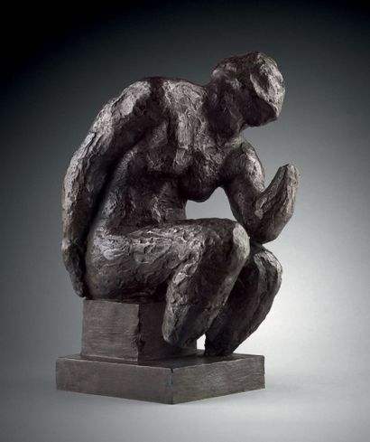 René BABIN (1919-1997) Femme nue assise à la Michel-Ange Epreuve en bronze, EA II/IV...