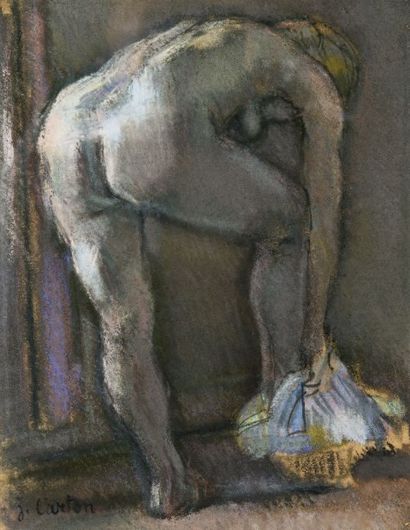 Jean CARTON (1912-1988) Femme à sa toilette Pastel Signé: j. Carton H. 24 cm - L....