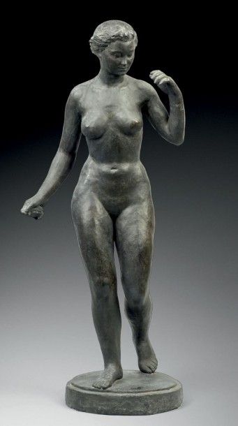 Paul Cornet (1892-1977) Femme debout, 1958 Epreuve en bronze, n°2/8 Fonte à la cire...