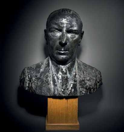 Charles DESPIAU (1874-1946) Buste d'Emile Barell, vers 1938 Epreuve en bronze Fonte...