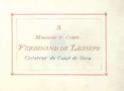 LESSEPS (Ferdinand de). ? BOUTON (Victor) L'Egypte. S.l.n.d. Manuscrit in-12 oblong...