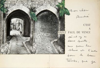 PRÉVERT Jacques.VERDET André C'EST À SAINT PAUL DE VENCE. Paris, La Nouvelle Edition,...
