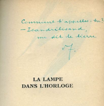 BRETON André LA LAMPE DANS L'HORLOGE. Paris, Robert Marin, 1948. In-12, broché. Première...