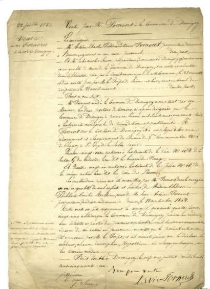 FORNERET Xavier 10 DOCUMENTS NOTARIES SIGNÉS. 1851-1854. 3 actes notariés signés...