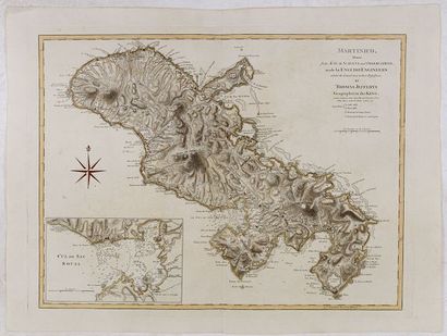 JEFFERYS, Thomas. Martinico, done from actual surveys and observations, made by English...