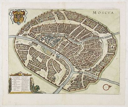 MERIAN, M. Moscua. Francfort, 1638. Col. Bon exemplaire. 275 x 355 mm. Plan de Moscou...