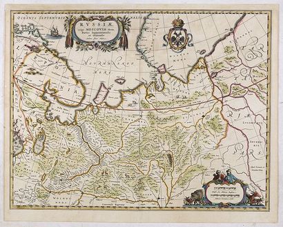 BLAEU, J.& C. Russiae vulgo Moscovia dictae, Partes Septentrionalis. Amsterdam, 1647....