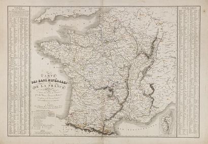 BREON, A. Carte des eaux minérales de la France/dressée... par A. Bréon, et conforme...