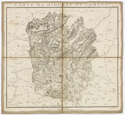 CASSINI DE THURY, C.-FR./CAPITAINE, L. Carte du diocèse de Lodève. Paris, 1781. Carte...
