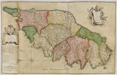 JAILLOT, B.A. Carte Particulière de l'Isle de Corse. Divisée par ses dix Provinces...