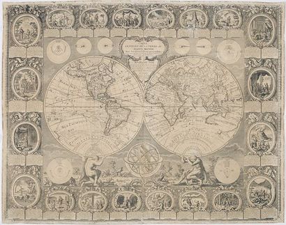 CLOUET/MONDHARE. Carte Générale de la Terre ou Mappe Monde avec les quatre principaux...