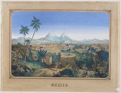 ANONYME Mexico. Neugersdorf, H. Trommer, Ca. 1840. Lithographie en couleurs rehaussée...