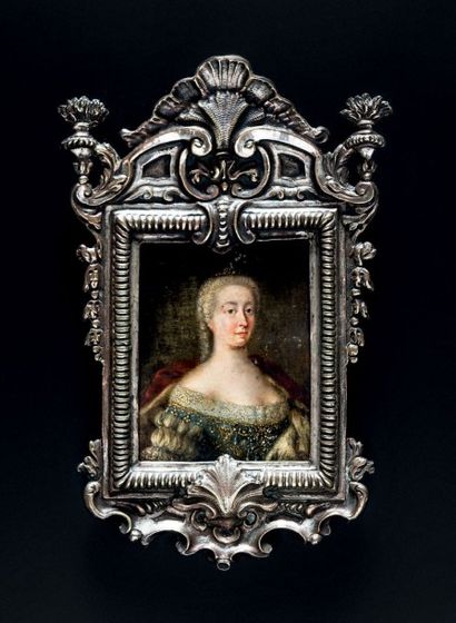 Ecole Francaise vers 1750 
Portrait de Marie-Thérèse d'Autriche, archiduchesse d'Autriche...