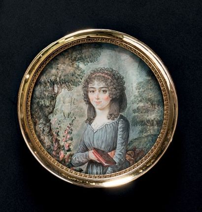 LOUIS-LIÉ PÉRIN-SALBREUX (1753 - 1817) (ATTRIBUÉ À) 
Portrait de la baronne de Bonnefoy...