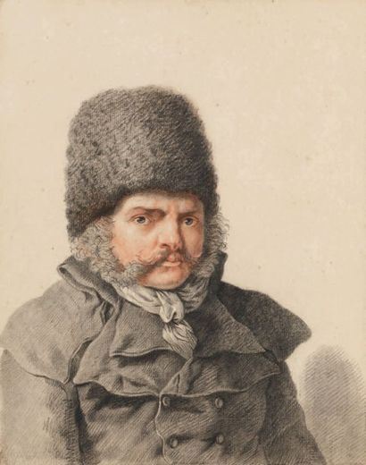ATTRIBUÉ À PIERRE ALEXANDRE WILLE DIT WILLE FILS (PARIS 1748 - 1821) 
Portrait d'homme...