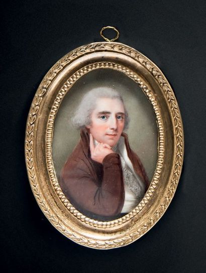 JOSEPH DERANTON (1756-1832) 
Portrait d'un homme de qualité en buste de trois-quarts,...