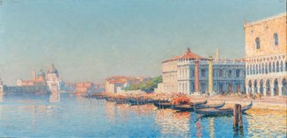 MARIUS REYNAUD (ATTRIBUÉ À) (1860-1935) 
Venise, le Palais des Doges, La piazzetta...