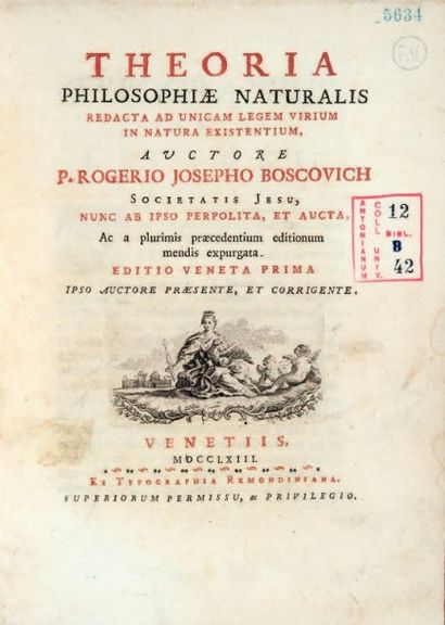 BOSCOVICH (Roger Joseph) Theoria philosophiae naturalis redacta ad unicam legem virium...