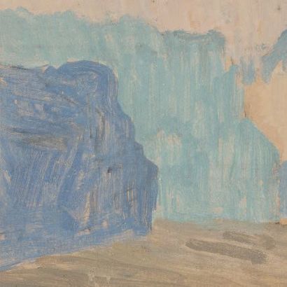 LOUIS HAYET 1864-1940 
Paysage bleu 1895-1898
Huile sur papier
Portant le cachet...