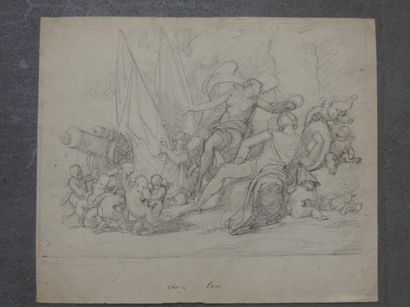 Ecole Francaise vers 1780 Etude de composition, Vénus et Enée; Etudes de personnages...