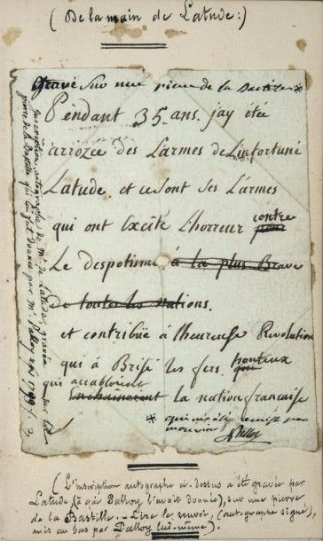 LATUDE (Henri Masers de) Mémoires. Paris, Latude, Desenne et Denné, De l'Imprimerie...