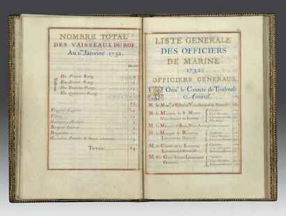 null MANUSCRIT. — [Abrégé de la Marine du Roy]. S.l.n.d. [1732]. In-8 (185 x 130...