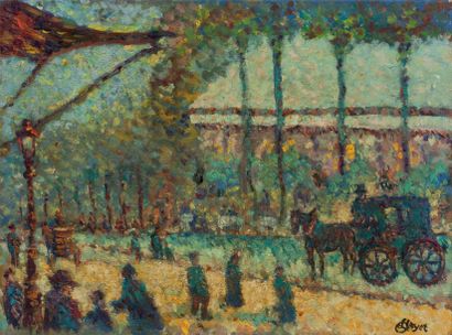 * Louis Hayet (1864-1940) Calèche aux champs Élysées, 1888-1889
Huile sur toile
Portant...