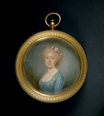 Jean-Baptiste SOYER (1752 - 1828) Portrait de madame ALLARD, fille de madame THOMIRE,...