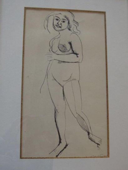 ROGER DE LA FRESNAYE (1885 - 1925) 
Femme nue
Encre sur papier portant le cachet...