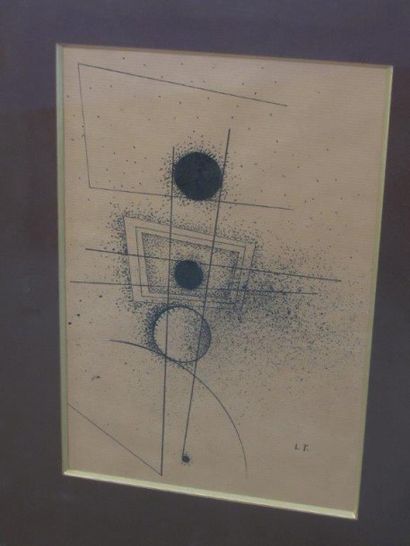 LÉON ARTHUR TUTUNDJIAN (1905 - 1968) 
Composition abstraite sur papier craft encre...